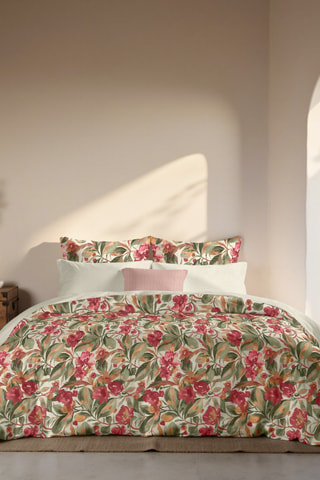 Housse de couette en percale de coton 200 fils/cm² Tierra - Multicolore