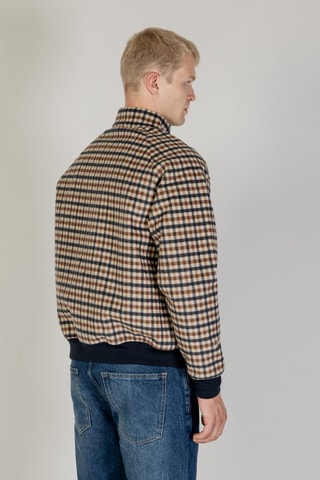 Veste en laine - Marron, beige et bleu foncé