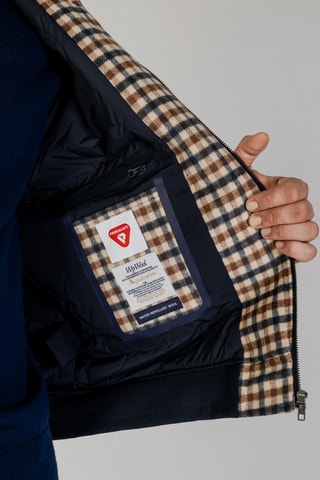 Veste en laine - Marron, beige et bleu foncé