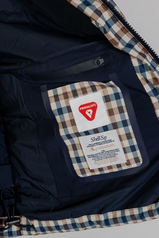 Doudoune à capuche - Marron, beige et bleu foncé