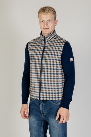 Gilet sans manches - Marron, beige et bleu foncé