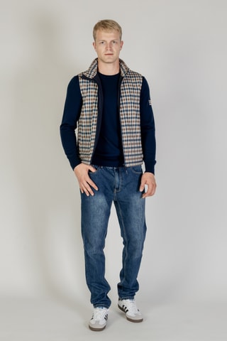 Gilet sans manches - Marron, beige et bleu foncé