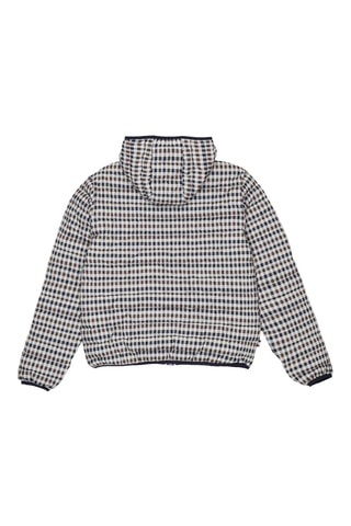 Doudoune à capuche - Marron, beige et bleu foncé