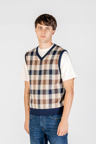 Gilet sans manches en mérinos  - Bleu marine