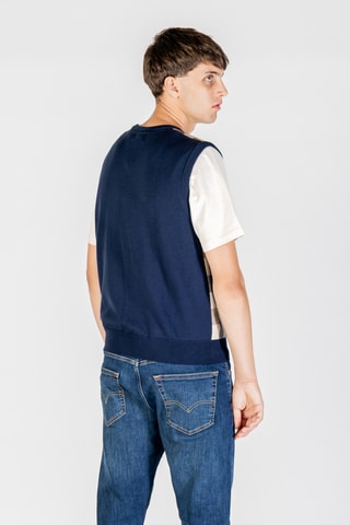Gilet sans manches en mérinos  - Bleu marine