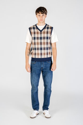 Gilet sans manches en mérinos  - Bleu marine