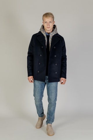 Caban en laine - Bleu marine