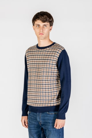 Pull en mérinos - Bleu marine