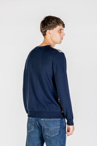 Pull en mérinos - Bleu marine
