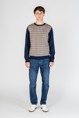 Pull en mérinos - Bleu marine