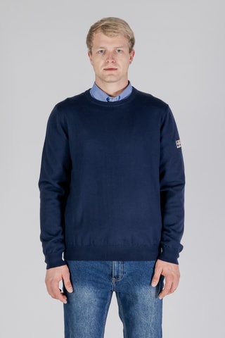 Pull en mérinos - Bleu marine