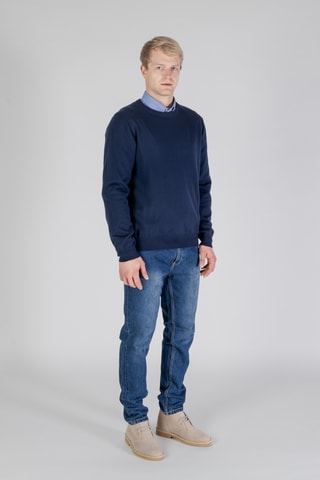 Pull en mérinos - Bleu marine
