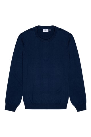 Pull en mérinos - Bleu marine