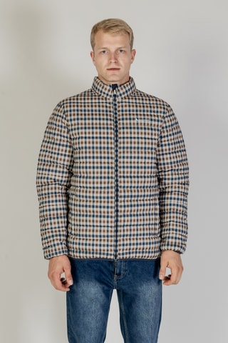 Doudoune - Marron, beige et bleu foncé