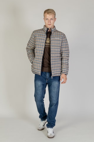 Doudoune - Marron, beige et bleu foncé