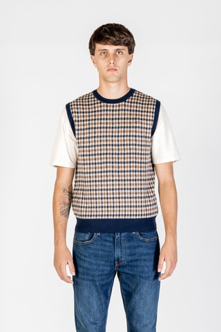 Gilet sans manchesen  mérinos  - Bleu marine