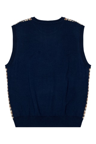 Gilet sans manchesen  mérinos  - Bleu marine
