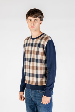 Pull en mérinos - Bleu marine