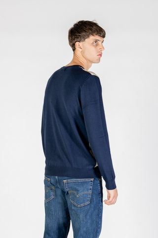 Pull en mérinos - Bleu marine