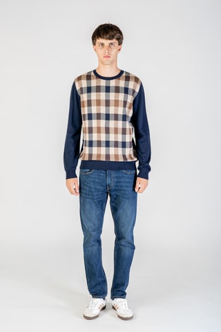 Pull en mérinos - Bleu marine