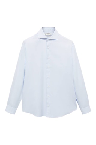 Chemise costume slim-fit twill micro-imprimé - Bleu