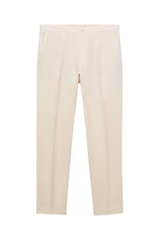 Pantalon costume Salerno 100 % lin slim fit - Écru