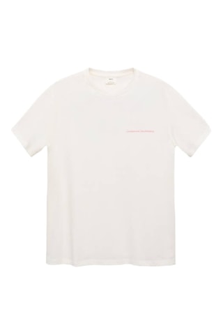 T-shirt coton message - Blanc