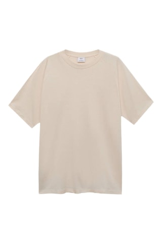 T-shirt coton lin relaxed-fit - Beige
