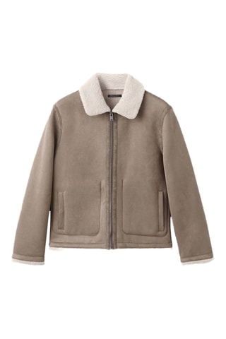 Veste double face détails moutonnés - Marron