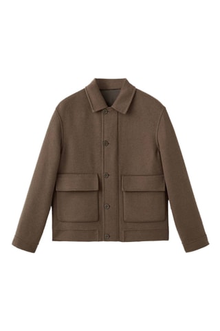 Veste laine faite main poches - Camel