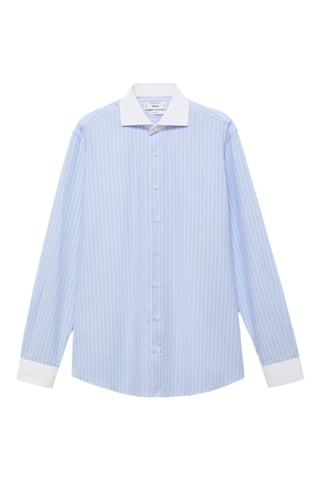 Chemise costume slim-fit en imprimé rayé - Bleu