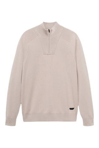 Pull-over respirant col zippé - Blanc