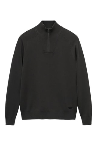 Pull-over respirant col zippé - Vert foncé