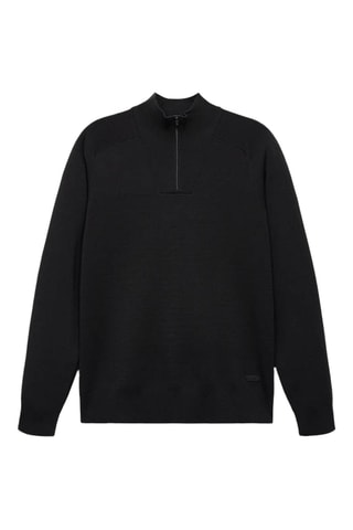 Pull-over respirant col zippé - Noir