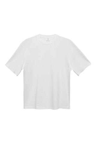 T-shirt 100 % coton relaxed-fit - Blanc