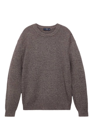 Pull chiné 100 % coton - Marron foncé