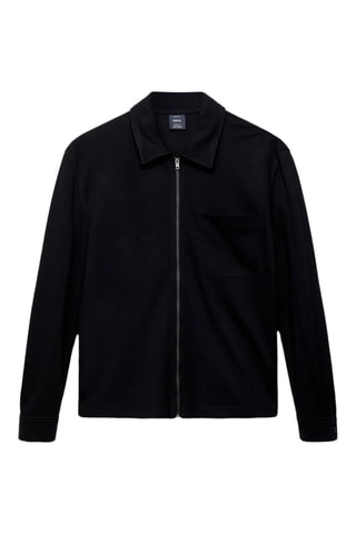 Sweat zip à poche - Noir
