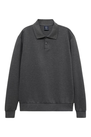 Sweat-shirt polo regular-fit - Gris foncé
