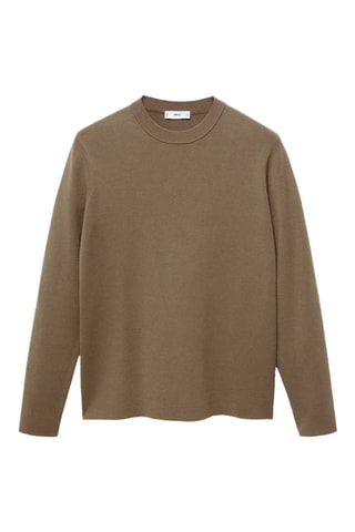 Pull-over maille moyenne regular-fit - Marron