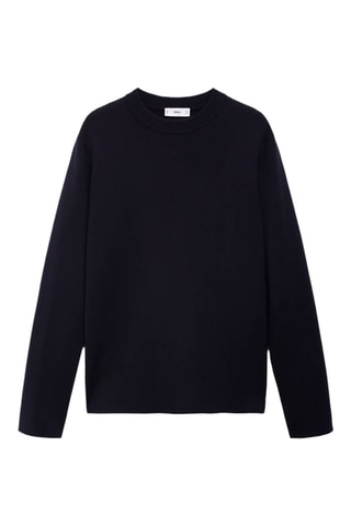 Pull-over maille moyenne regular-fit - Bleu marine