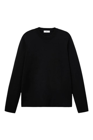 Pull-over maille moyenne regular-fit - Noir