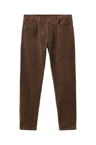 Pantalon velours côtelé regular-fit - Marron