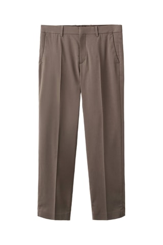 Pantalon regular-fit pinces - Marron