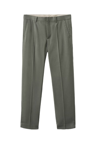 Pantalon regular-fit pinces - Vert foncé