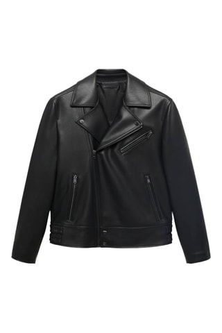 Blouson biker simili-cuir - Noir