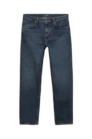 Jean Moby straight-fit délavé foncé - Bleu marine