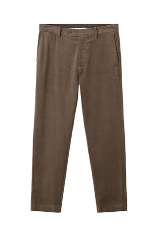 Pantalon regular fit coton velours côtelé - Gris