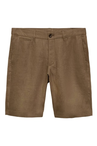 Bermuda slim-fit 100 % lin - Vert