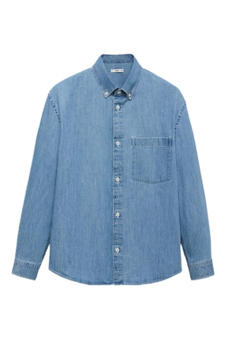 Chemise denim poche - Bleu clair