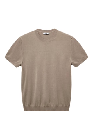 T-shirt maille fine coton - Marron